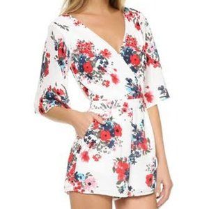 CUPCAKES & CASHMERE Kirei Romper PLAYSUIT Size 4 floral SILKY SOFT PREPPY BEACH